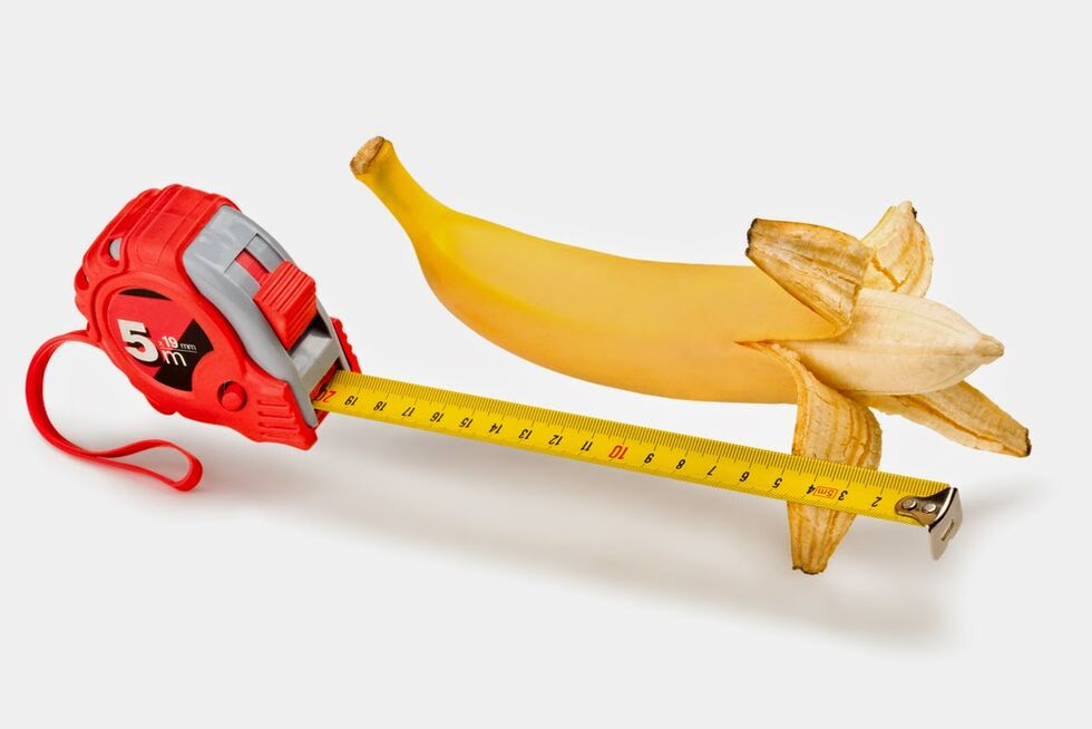 banán a centimeter symbolizujú zväčšenie penisu